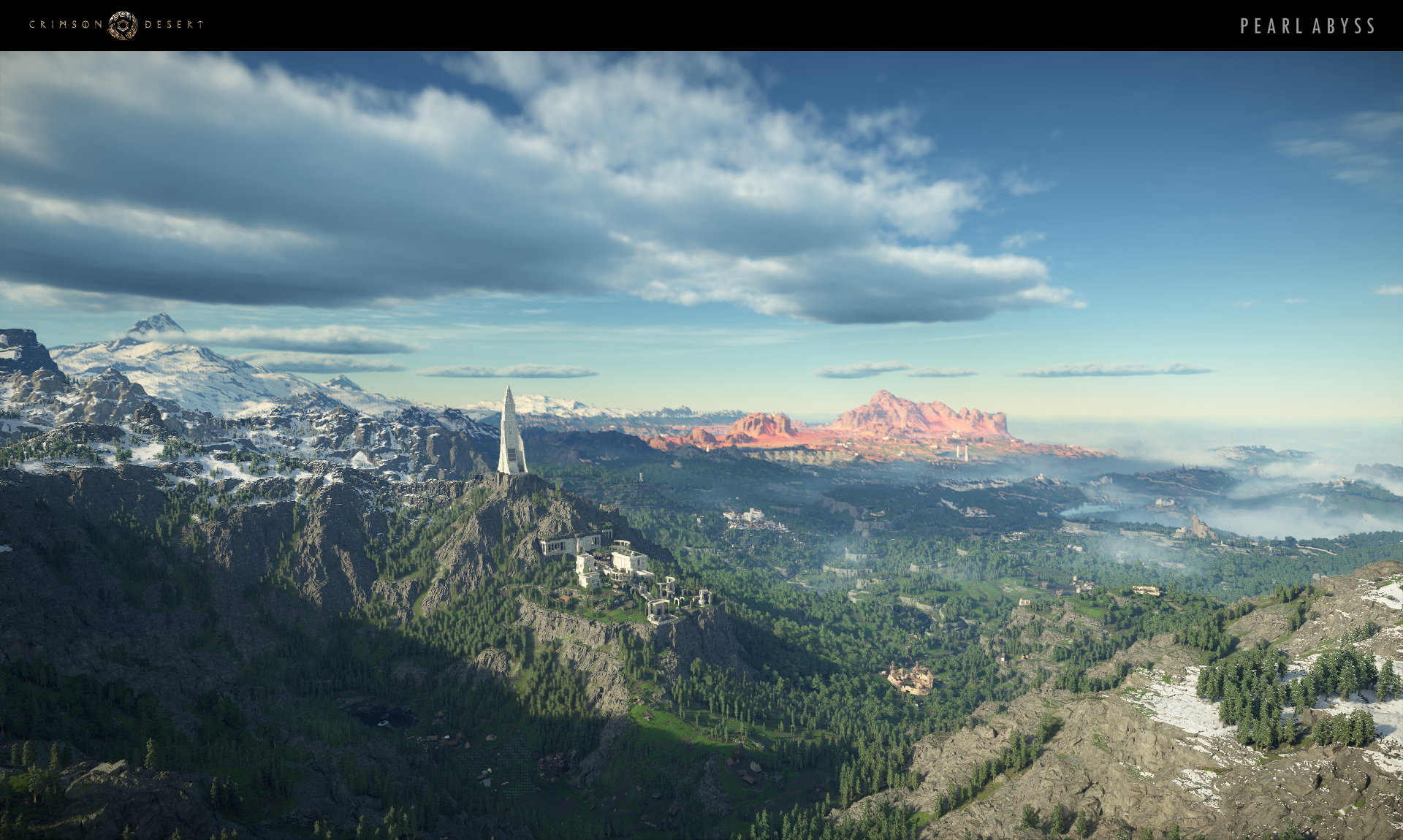 Continent de Pywel carte monde ouvert Crimson Desert \u2014 \u00A9 Pearl Abyss